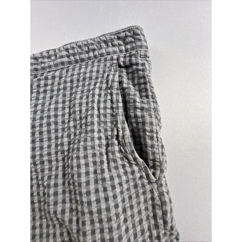 Tommy Bahama Seersucker Shorts Mens 44 Gray Gingham Check 100% Cotton Casual